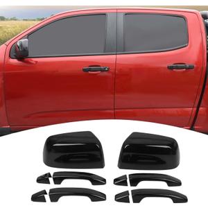for Colorado Side Mirror Cover Door Handle Cover Trim Kit Compatible with Chevy Colorado/GMC Canyon 2014-2022 Black Exterior Accessories 6pcs