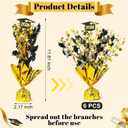 6 Pcs Graduation Table Centerpieces, Black and Gold Graduation Table Decorations Metallic Foil Spray Grad Tabletop Centerpiece Star Burst Glitter Graduate Cap Class of 2026 Graduation Party Supplies