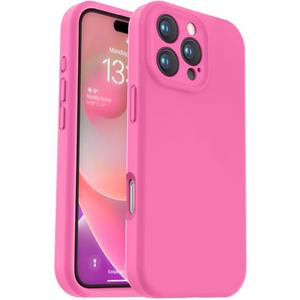 Vooii Compatible with iPhone 16 Pro Max Case, Liquid Silicone Upgrade [Camera Protection] [Soft Anti-Scratch Microfiber Lining] Shockproof Phone Case for iPhone 16 Pro Max 6.9 inch - Pitaya