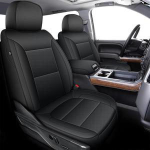 AOMSAZTO Car Seat Cover for Chevy Silverado/GMC Sierra 1500 (2019-2026) 2500HD 3500HD (2020-2026) - Black Seat Covers Rear 40/60 Split for Crew Cab