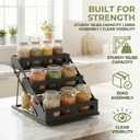 3-Tier Vertical Spice Rack Organizer for Cabinet, Adjustable Height (10.04-10.83in) Coated Iron Kitchen Pantry Shelf, Heavy Duty 30lbs Capacity Space Saver for RV & Small Apartment, No Assembly