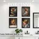 Poecinvi Funny Yorkshire Terrier Bathroom Wall Art Prints Set of 4, Yorkie Dog Bathroom Decor, Cute Yorkie Dog Posters Pictures Wall Decor for Bath Room Washroom Dorm, 8x10 Unframed