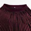 GOOBGS Women's Pleated A-Line High Waist Swing Flare Midi Skirt (XXL)