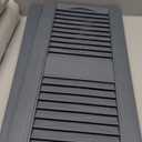 12"W x 26"H Mid-America Vinyl, TailorMade Cathedral Top Center Mullion, Open Louver Shutters, w/Installation Shutter-Lok's (Per Pair), 419 - Storm Cloud