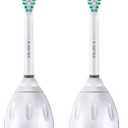 Philips Sonicare Genuine E-Series Replacement Toothbrush Heads, 2 Brush Heads, White, HX7022/66 (2 Count (Pack of 1))