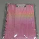 Glitter Clipboard Notebook with Storage for Letter Size, 8.5 x 11 Notepad Holder with 5 Folders and Dividers, Size 12.8X 9.7 in, Spiral Portfolio for Nursing Teacher School Supplies,Pink