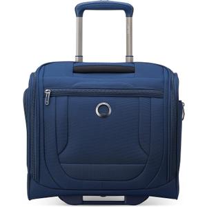 DELSEY PARIS Helium DLX Softside Luggage Under-Seater with 2 Wheels, Navy Blue, Carry on 16 Inch