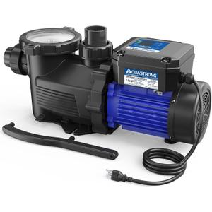 AQUASTRONG In/Above Ground Pool Pump, High Flow (Dual Speed with Timer, 1.5HP, 4975 GPH, 115V)