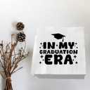 In My Graduation Era Napkins, 50 Pack White and Black Class of 2025 Graduation Party Decorations, Funny Graduate Party Paper Napkins, Congrats Grad, Luncheon Dinner Bar Beverage Napkins 3 Ply