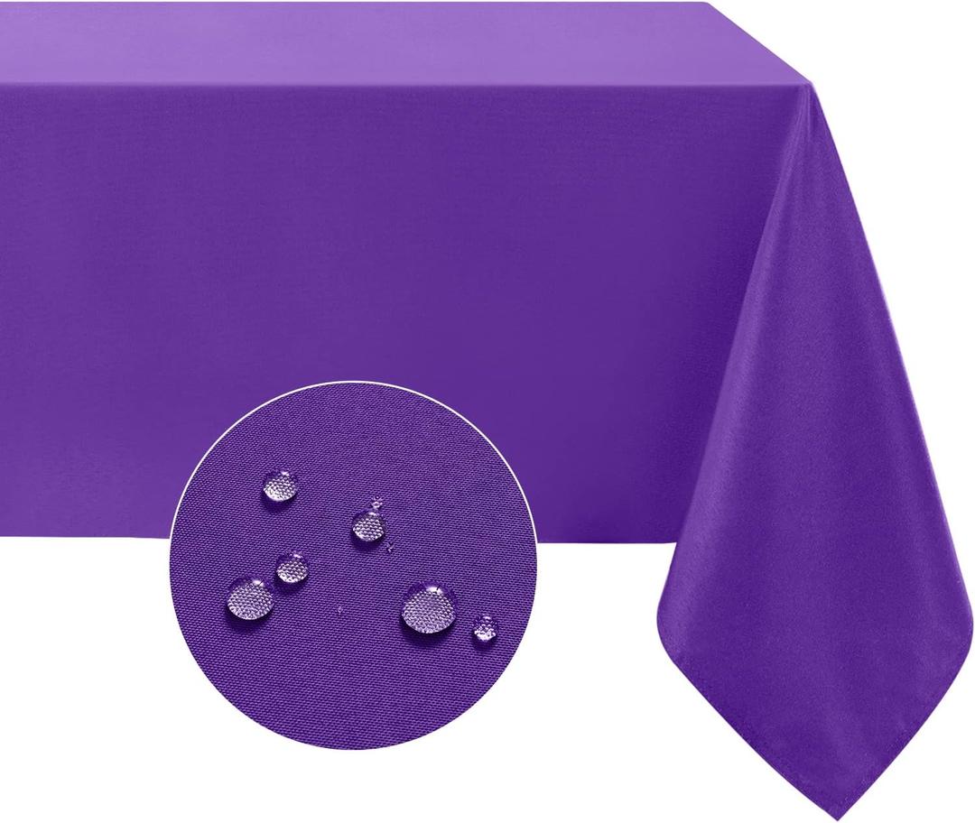 Softalker Rectangle Tablecloth, Waterproof & Stain Resistant Table Cloths Wrinkle Free Fabric Washable Polyester Table Cover for Spring/Party/Outdoor/Wedding - 60 x 84 inch,Purple