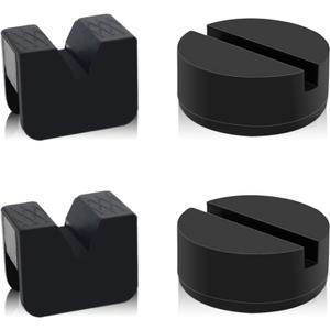 2 Types Jack Stand Pads Adapter 3 Ton Universal Rubber Slotted Frame Rail Pinch welds Protector for Jack Stand (4 Pack)
