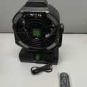 RUNTOP 20000mAh Camping Fan, Oscillating High Speed Rechargeable Battery Operated Fan w/RGB Light,Remote,Hanging Hook, Outdoor Portable Fans Battery Powered Personal USB Desk Fan for Tent, Travel (Black)