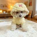 Fleece Small Dog Jacket Coat for 12 to17 lbs - Windproof Dog Clothes Coat with Harness Built in Winter Outdoor Dogs Coats for Small Dogs (Yellow)