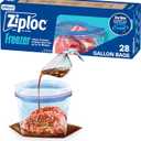 Ziploc Gallon Food Storage Freezer Bags, Stand-Up Bottom, Easy to Fill, 28 Count (Packaging May Vary)