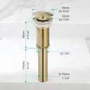 Lefton Rotatable Bathroom Faucet BF2204 with Pop-up Bathroom Sink Drain Stopper Without Overflow D01 (Contemporary, Brushed Gold)