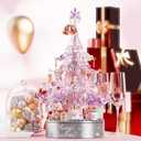 Christmas Tree Building Block Set, 730 PCS Christmas Music Box Bricks Model Kit, Construction Toy for Adults Girls