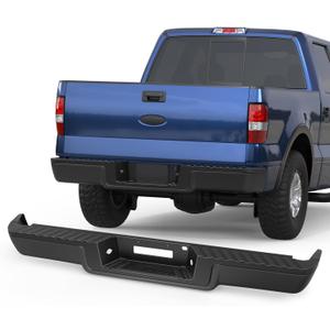 Rear Step Bumper W/Step Pad Compatible for 2006 2007 2008 Ford F150 F-150 Pickup FO1103141 W/Parking Sensor Holes Steel Back Bumpers Assembly -Black
