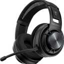 Turtle Beach Atlas Air Wireless Open Back PC Gaming Headset - PC, PS5, PS4, Mobile - 24-bit High-Fidelity Audio, Broadcast Grade Mic, Bluetooth, Floating Earcup, Memory Foam Cushions, 50-Hr Battery (Black)