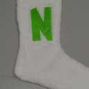 Holiday Home White Plush and Pom Poms Stocking, N