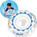 Swimbobo Inflatable Baby Swimming Float with Safe Seat for Age 6-36 Months Toddler (White Ocean)