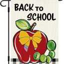 DLZDN Back to School Garden Flag First Day of School Flag 1218 Inch Double Side Vertical Burlap Farmhouse Yard Sign Fall Seasonal Outdoor House Decoration