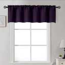 Gwine Plum Purple Valance for Windows, Light Filtering Small Valance Kitchen Curtains for Living Room Bathroom Basement, Modern Farmhouse Rod Pocket Window Treatment, 60" Wx14 L, 1 Piece, Plum Purple
