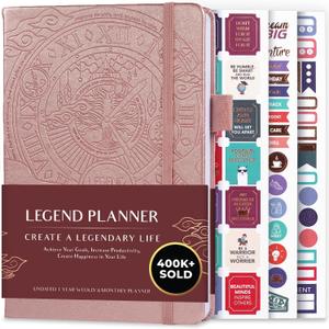 Legend Planner  Weekly & Monthly Life Planner to Hit Your Goals & Live Happier. Organizer Notebook & Productivity Journal. A5 (Rose Gold) (A5 (5.5'' x 8.3''))