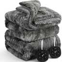 Bedsure Electric Blanket Queen Size - Faux Fur Sherpa Heated Blanket Queen, Fast Heating with 10 Heating Levels & 10 Time Settings, 8 Hours Auto-Off (84x90 inches, Grey)