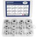 18-8(304) Stainless Steel Metal Flat Washers for Screws and Bolts, 100 Pieces Assorted Washers Kit (12 Sizes M3-M12), Large and Small Hardware