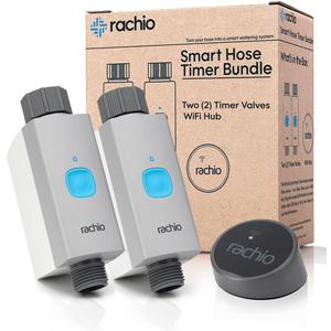 Rachio Smart Hose Timer (2 Valves + 1 WiFi Hub) App-Controlled Outdoor Faucet Timer, Quick Install & Scheduling, Expandable System