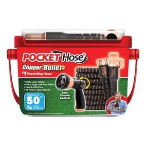 Pocket Hose Ballistic 50 FT Expandable Garden Hose w/Pocket Pivot Swivel Connector, Anti-Burst Sleeve Reinforced with Bulletproof Fiber, Lightweight, No-Kink, Compact, UV-Protected, AS SEEN ON TV