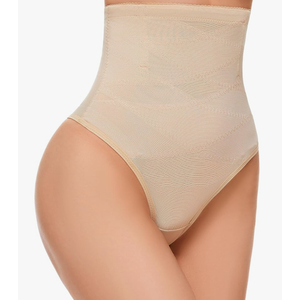 Thong Shapewear Tummy Control Underwear for Women High Waist Stay-Put Body Shaper Girdle Compression Shapewear Thong