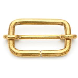 CRAFTMEMORE Solid Brass Movable Bar Slide Strap Adjuster Triglide Belt Keeper Purse Making S316 (1 Inch)