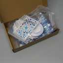 Funrous 48 Sets Snowflake Crafts Kit Winter Paper Crafts DIY White Snowflake Christmas Hanging Ornaments with Pompoms Diamond Stickers for Holiday Classroom Activities Arts Party Favors