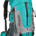 King'sGuard 60L Hiking Backpack Large Waterproof Camping Backpack for Men and Women Lightweight Frameless Backpacking Backpack with Rain Cover (Lake Blue)