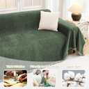 MYSKY HOME Oversized Sofa Covers Couch Covers for 3 Cushion Couch Sofa Pet Friendly, L Shaped Couch Cover Sectional Couch Cover Non Slip Furniture Protector for Kids, 91"x150", Moss Green