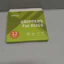 Rabenda 12 Pcs Rug Tape, Non Slip Rug Pads Grippers for Hardwood Floors and Tiles, Reusable Carpet Tape for Area Rugs, Double-Sided Adhesive Rug Stickers Keep Corners Flat (Black)