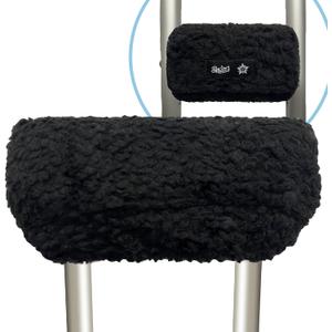 SPRING SEAON Plush MemoryFoam Crutch Underarm Pad & HandGrip CoversUniversal Fit, Breathable MoistureWicking, MachineWashable Cushion for Crutches, Pain Relief & Chafing Protection (Black)