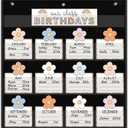 FYSUIMU Birthday Pocket Chart Pastel Boho Flower Month Cards Colorful Birthday Chart Calendars for Classroom Bulletin Board Chalkboard Wall Display
