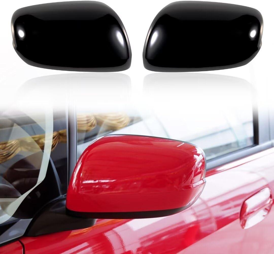 Car Door Rearview Mirror Cover Cap Housing Protective Cover For Exterior Mirrors Fit For Honda Fit Jazz 2009 2010 2011 2012 2013 (Red, Left Driver Side