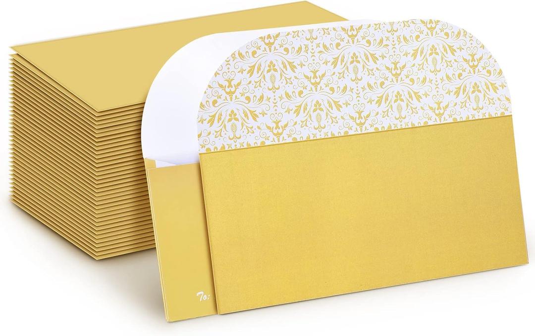 200 Pack Money Envelopes for Cash Gifts, Paper Greetings Money Holder Gift Envelope for Cash Gold Money Envelopes for Budgeting and Saving, Graduation, Birthday Supplies, 6.7 x 3 Inch