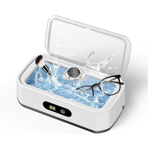 2025 Upgrade Large Capacity Ultrasonic Cleaner, 50kHz Ultrasonic Cleaner Machine with 5 Modes Timer for Glasses Jewelry Dentures-304 Stainless Steel Tank,White & Black