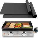 UBeesize Pack of 2 Nonstick Grilling Mats for 22 Inch Blackstone Griddle, Resuable Cooking Mats for Grilling, BPA and PFOA Free Heavy Duty BBQ Grill Mats, Griddle Accessories Kit -22 x 16 Inch
