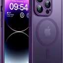 TOCOL Magnetic for iPhone 14 Pro Max Case, Upgraded Full Camera Protection, Compatible with Magsafe, Drop Protection, Translucent Matte Back Bumper Phone Cover 6.7-InchMidnight Purple