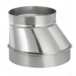 8" to 6" Inch Eccentric Duct Reducer & Increaser, Galvanized Offset Air Ducting Adapter, Round Metal Pipe Connector for Kitchen Range Hood, Bathroom Fan & Ventilation Systems