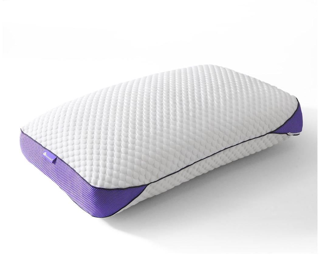 HOMELAB Adjustable Shredded Memory Foam Pillow Queen Size, Cooling Bed Pillow for Sleeping with Removable Cover, Medium Pillow for Side Stomach & Back Sleepers, 1 Pack 20"x28"