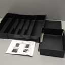 Extra Large Silverware Organizer, 9 Slot Expandable Kitchen Drawer Organizer, Utensil Holder, Heavy Duty Stainless Steel Frame Silverware Drawer Organizer, 8 Non-Slip Feet Included, BPA Free, Black