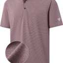 M MAELREG Golf Shirts for Men Dry Fit Short Sleeve Performance Moisture Wicking Heather Jacquard Active Mens Polo Shirts (L)