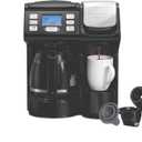 Hamilton Beach FlexBrew Trio 2-Way Coffee Maker, Compatible with K-Cup Pods or Grounds, Combo, Single Serve & Full 12c Pot, Black - Fast Brewing (49902)