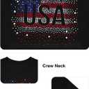 Merica Shirt for Women American Flag Tee Shirts Short Sleeve 4th of July Patriotic Shirts Tops (Black, S)